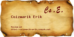Csizmarik Erik névjegykártya